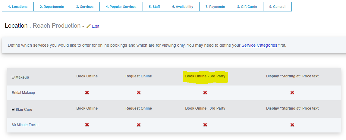 SalonBiz How To Enable Services And Providers